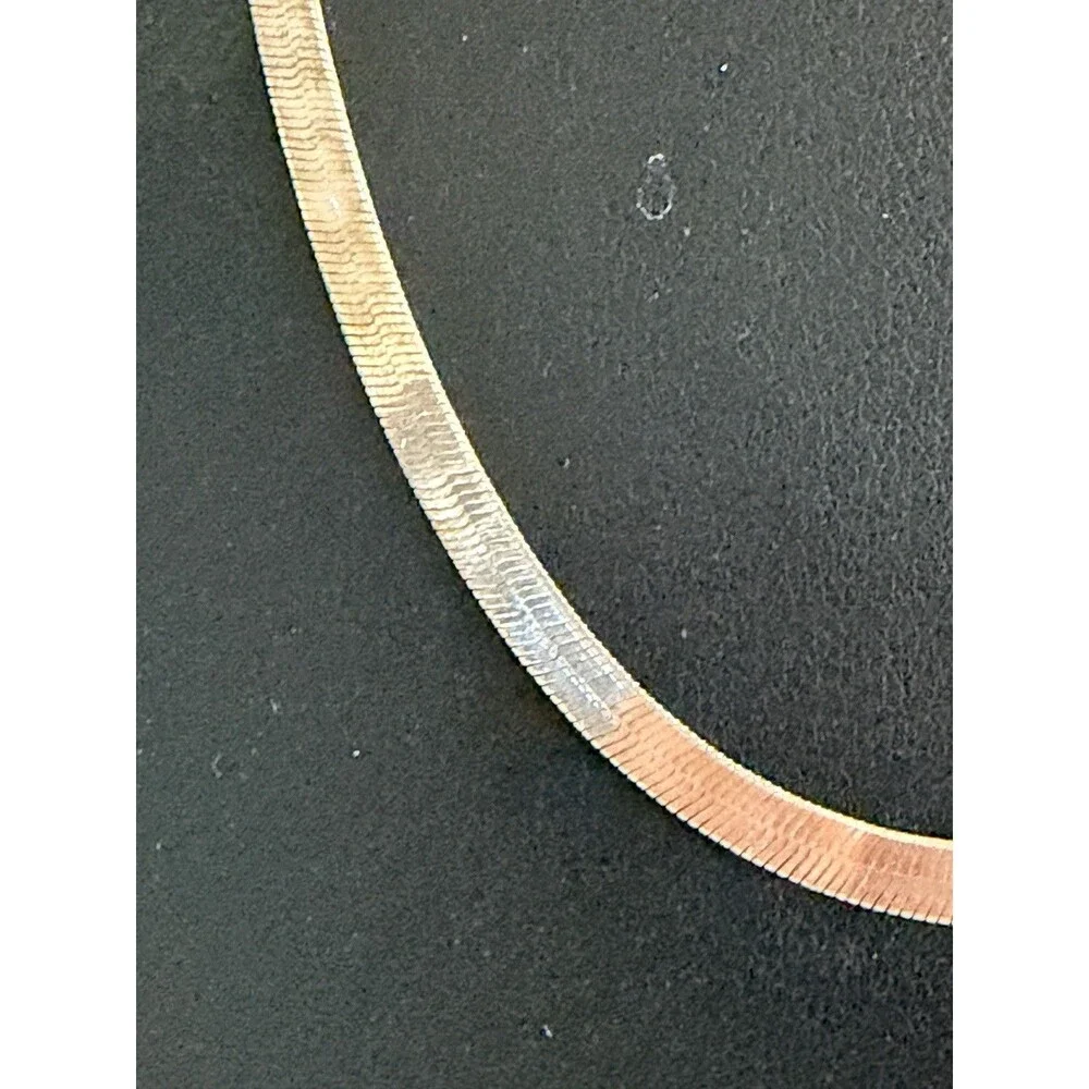 20” 5mm, Vintage Italian sterling silver necklace, Italy 925 herringbone chain
